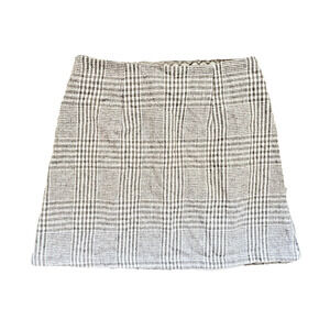 Women's Size Small Made in Korea Plaid Short High Waisted Lined Skirt Beige Tan